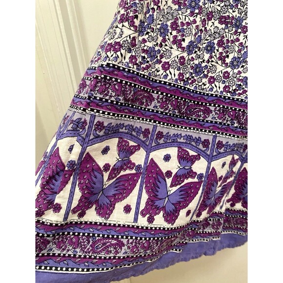 VTG Y2K Butterfly Mini Sun Dress Sz Small  Purple Fairy Boho Ethereal Floral - Picture 3 of 10